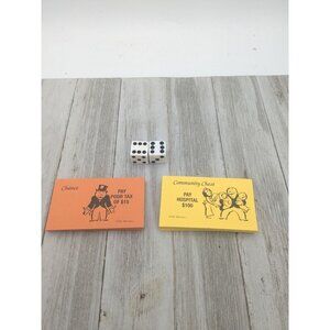 Community Chest And Chance Cards Monopoly Edition Game Replacement And Dice 1999